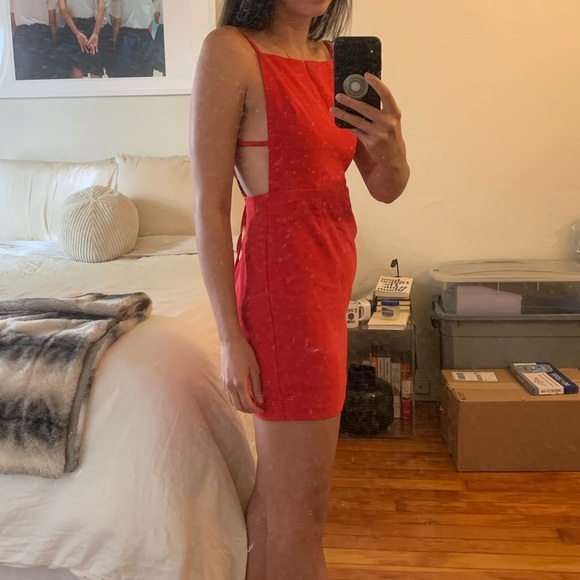Red Superdown Mini Dress - Picture 3 of 6